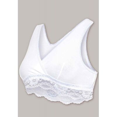 Soutien-gorge de grossesse et allaitement cache-c?ur - Blanc Carriwell en coton S unisex - Publicité Soutien-gorge de grossesse et allaitement cache-c?ur - Blanc Carriwell en coton S unisex - Publicité