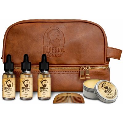 Imperial Beard Coffret Soin de la Barbe Hydratant et Nourrissant - Trousse + Huiles + Cire + Peigne unisex - Publicité Imperial Beard Coffret Soin de la Barbe Hydratant et Nourrissant - Trousse + Huiles + Cire + Peigne unisex - Publicité