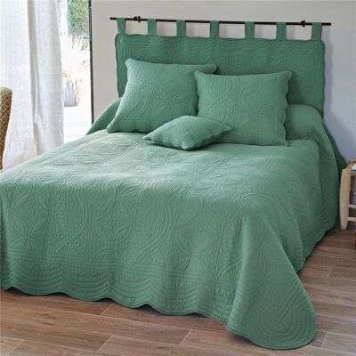 Becquet Boutis uni en coton BAILLARGUES vert 230 x 250 cm unisex - Publicité Becquet Boutis uni en coton BAILLARGUES vert 230 x 250 cm unisex - Publicité