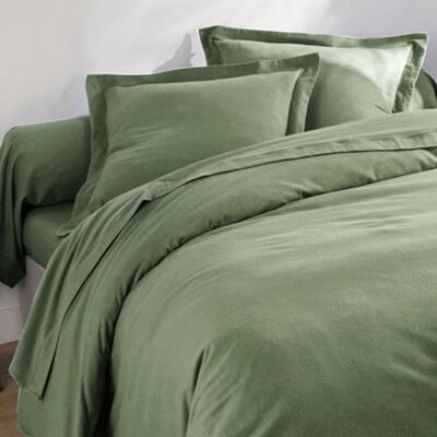 Becquet Drap plat FLANELLE UNI - vert kaki 270 x 300 cm unisex - Publicité Becquet Drap plat FLANELLE UNI - vert kaki 270 x 300 cm unisex - Publicité