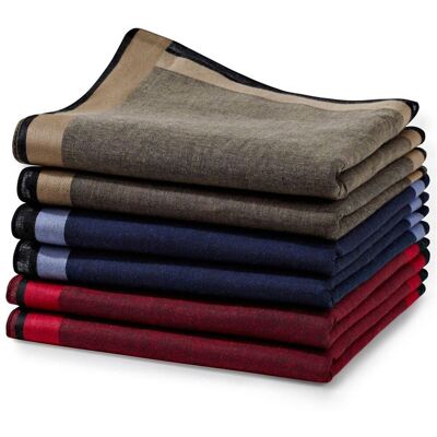 Becquet Lot de 6 mouchoirs homme tissu unis finition satin 40 x 40 cm - Multicolore 40 x 40 cm unisex - Publicité Becquet Lot de 6 mouchoirs homme tissu unis finition satin 40 x 40 cm - Multicolore 40 x 40 cm unisex - Publicité