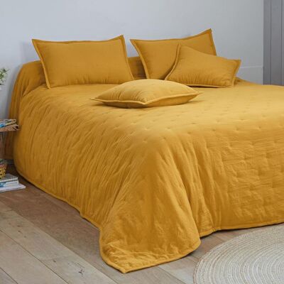 Becquet Plaid matelassé en polyester jaune or - CELESTE 150 x 200 cm unisex - Publicité Becquet Plaid matelassé en polyester jaune or - CELESTE 150 x 200 cm unisex - Publicité