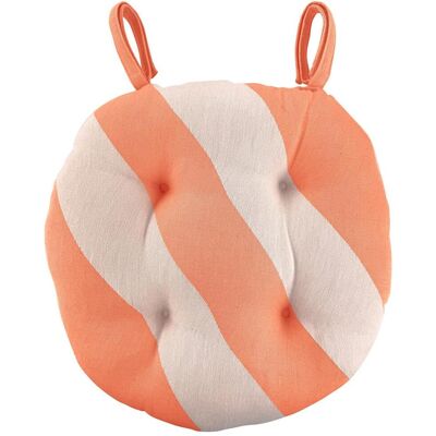 Becquet Galette de chaise BIARRITZ ronde à rayures orange 36 unisex - Publicité Becquet Galette de chaise BIARRITZ ronde à rayures orange 36 unisex - Publicité