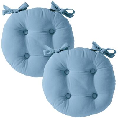 Becquet Lot de 2 Galettes de chaise ronde LOLI 40 ø bleu denim 36 unisex - Publicité Becquet Lot de 2 Galettes de chaise ronde LOLI 40 ø bleu denim 36 unisex - Publicité