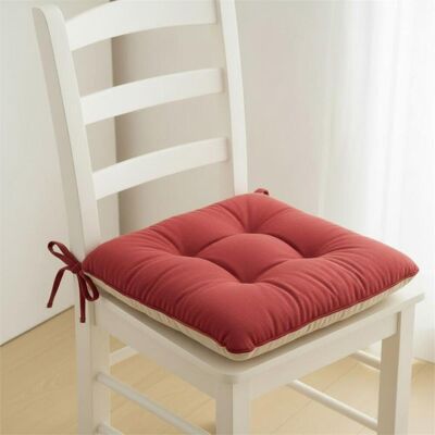Becquet Lot de 2 galettes de chaise carrées réversibles beige et terracotta unies - NATA 40 x 40 cm unisex - Publicité Becquet Lot de 2 galettes de chaise carrées réversibles beige et terracotta unies - NATA 40 x 40 cm unisex - Publicité