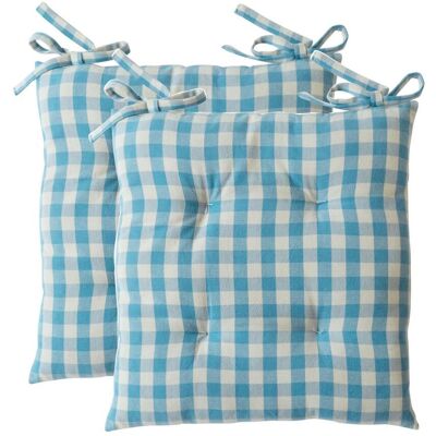Becquet Lot de 2 Galettes de chaise VICHY - Bleu 40 x 40 cm unisex - Publicité Becquet Lot de 2 Galettes de chaise VICHY - Bleu 40 x 40 cm unisex - Publicité