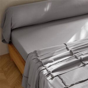 Becquet Drap plat NICOLAS gris en coton 180 x 290 cm unisex - Publicité Becquet Drap plat NICOLAS gris en coton 180 x 290 cm unisex - Publicité