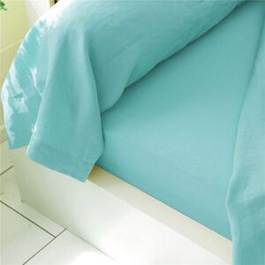 Becquet Drap plat en lin lavé uni Lauréat - bleu aqua 180 x 290 cm unisex - Publicité Becquet Drap plat en lin lavé uni Lauréat - bleu aqua 180 x 290 cm unisex - Publicité