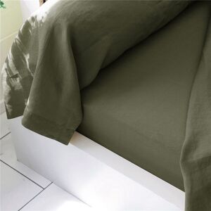 Becquet Drap plat en lin lavé uni Lauréat - Kaki 180 x 290 cm unisex - Publicité Becquet Drap plat en lin lavé uni Lauréat - Kaki 180 x 290 cm unisex - Publicité