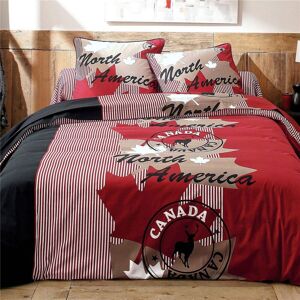 Becquet Housse de couette en coton CANADA - rouge 200 x 200 cm unisex - Publicité Becquet Housse de couette en coton CANADA - rouge 200 x 200 cm unisex - Publicité