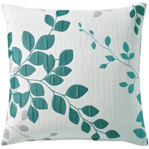 Becquet Housse d'oreiller jacquard motif végétal FANNY - Turquoise 63 x 63 cm unisex - Publicité Becquet Housse d'oreiller jacquard motif végétal FANNY - Turquoise 63 x 63 cm unisex - Publicité