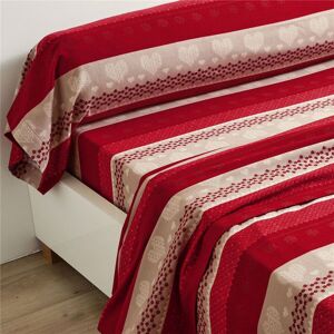 Becquet Drap housse flanelle à motif coeurs VALMOREL Rouge Gris 140 x 190 cm unisex - Publicité Becquet Drap housse flanelle à motif coeurs VALMOREL Rouge Gris 140 x 190 cm unisex - Publicité