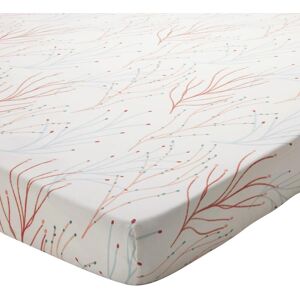 Becquet Drap housse en percale de coton CORAL REEF orange corail 140 x 190 cm unisex - Publicité Becquet Drap housse en percale de coton CORAL REEF orange corail 140 x 190 cm unisex - Publicité