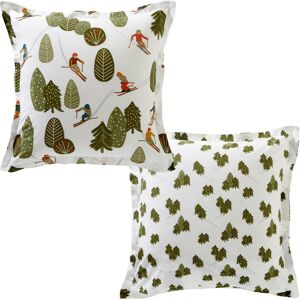 Becquet Taie d'oreiller volant réversible motif sports d'hiver vert DR. ENNEIGES 50 x 70 cm unisex - Publicité Becquet Taie d'oreiller volant réversible motif sports d'hiver vert DR. ENNEIGES 50 x 70 cm unisex - Publicité