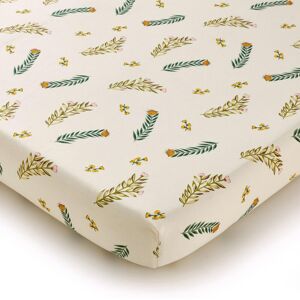 Becquet Drap housse en coton motif feuillage beige PAULINE 160 x 200 cm unisex - Publicité Becquet Drap housse en coton motif feuillage beige PAULINE 160 x 200 cm unisex - Publicité