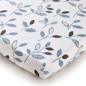 Becquet Drap housse imprimé motifs feuilles en coton bleu SEVENTIES 160 x 200 cm unisex - Publicité Becquet Drap housse imprimé motifs feuilles en coton bleu SEVENTIES 160 x 200 cm unisex - Publicité