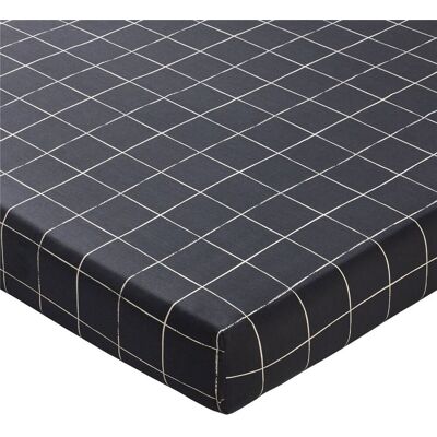 Becquet Drap-housse en coton gris anthracite à carreaux - GENERATION 140 x 190 cm unisex - Publicité Becquet Drap-housse en coton gris anthracite à carreaux - GENERATION 140 x 190 cm unisex - Publicité