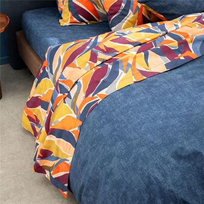 Becquet Drap plat PIA percale motif feuillage multicolore 270 x 300 cm unisex - Publicité Becquet Drap plat PIA percale motif feuillage multicolore 270 x 300 cm unisex - Publicité