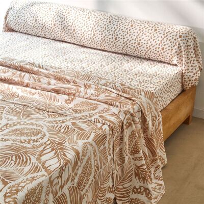 Becquet Drap plat en gaze de coton beige - AGAFAY 270 x 320 cm unisex - Publicité Becquet Drap plat en gaze de coton beige - AGAFAY 270 x 320 cm unisex - Publicité