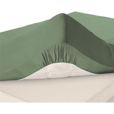 Becquet Drap-housse uni en jersey Super Grands Bonnets 40 cm vert lichen 120 x 200 cm unisex - Publicité Becquet Drap-housse uni en jersey Super Grands Bonnets 40 cm vert lichen 120 x 200 cm unisex - Publicité
