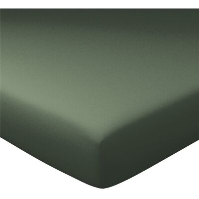 Becquet Drap-housse uni en lin Grands Bonnets 32 cm kaki 90 x 200 cm unisex - Publicité Becquet Drap-housse uni en lin Grands Bonnets 32 cm kaki 90 x 200 cm unisex - Publicité