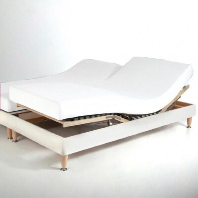 3S. x Tertio Drap-housse sommier articulé coton - Blanc 2 x 80 x 200 cm unisex - Publicité 3S. x Tertio Drap-housse sommier articulé coton - Blanc 2 x 80 x 200 cm unisex - Publicité