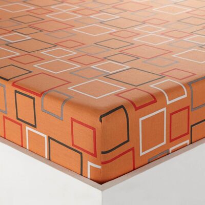 Becquet Drap-housse en coton orange à motifs carreaux - BIBUS 160 x 200 cm unisex - Publicité Becquet Drap-housse en coton orange à motifs carreaux - BIBUS 160 x 200 cm unisex - Publicité