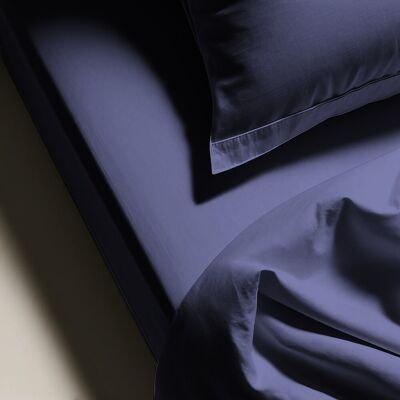 3S. x Tertio Drap plat percale de coton - Bleu - Indigo 240 x 300 cm unisex - Publicité 3S. x Tertio Drap plat percale de coton - Bleu - Indigo 240 x 300 cm unisex - Publicité