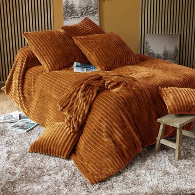 Becquet Jeté de lit en polyester marron caramel - TENDRESSE 180 x 250 cm unisex - Publicité Becquet Jeté de lit en polyester marron caramel - TENDRESSE 180 x 250 cm unisex - Publicité