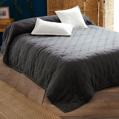 Becquet Jeté de lit matelassé CELESTE - gris anthracite 240 x 220 cm unisex - Publicité Becquet Jeté de lit matelassé CELESTE - gris anthracite 240 x 220 cm unisex - Publicité