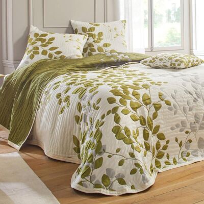 Becquet Jeté de lit jacquard motif végétal FANNY - Vert 230 x 270 cm unisex - Publicité Becquet Jeté de lit jacquard motif végétal FANNY - Vert 230 x 270 cm unisex - Publicité