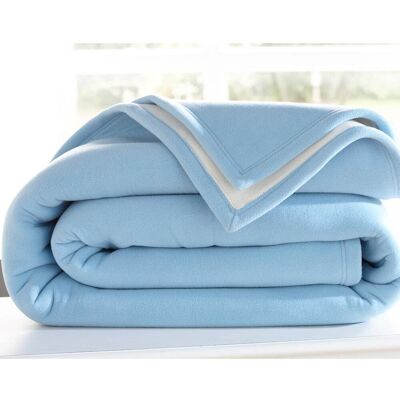 Becquet Couverture très chaude 700g/m² bleu ciel en microfibre - POLAIRE BICOLORE 200 x 200 cm unisex - Publicité Becquet Couverture très chaude 700g/m² bleu ciel en microfibre - POLAIRE BICOLORE 200 x 200 cm unisex - Publicité
