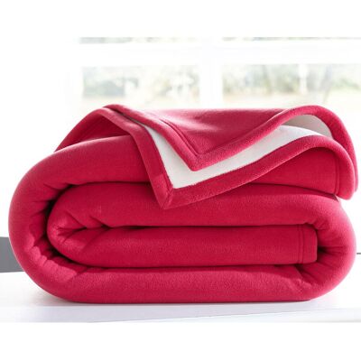 Becquet Couverture très chaude 700g/m² framboise en microfibre - POLAIRE BICOLORE 180 x 220 cm unisex - Publicité Becquet Couverture très chaude 700g/m² framboise en microfibre - POLAIRE BICOLORE 180 x 220 cm unisex - Publicité