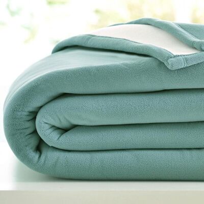 Becquet Couverture très chaude 700g/m² vert eucalyptus en microfibre - POLAIRE BICOLORE 180 x 220 cm unisex - Publicité Becquet Couverture très chaude 700g/m² vert eucalyptus en microfibre - POLAIRE BICOLORE 180 x 220 cm unisex - Publicité