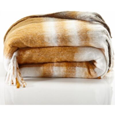 Becquet Couverture effet mohair miel 240 x 240 cm unisex - Publicité Becquet Couverture effet mohair miel 240 x 240 cm unisex - Publicité