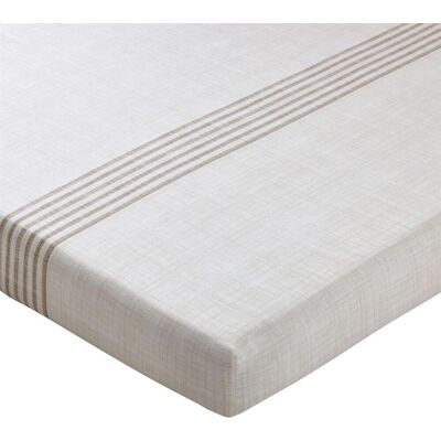 Becquet Drap-housse coton beige à rayures écru - PLONGEOIR 90 x 190 cm unisex - Publicité Becquet Drap-housse coton beige à rayures écru - PLONGEOIR 90 x 190 cm unisex - Publicité