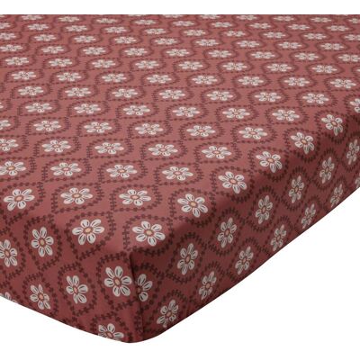 Becquet Drap housse en coton DISQUES SOLAIRES, style folk - terracotta 90 x 190 cm unisex - Publicité Becquet Drap housse en coton DISQUES SOLAIRES, style folk - terracotta 90 x 190 cm unisex - Publicité