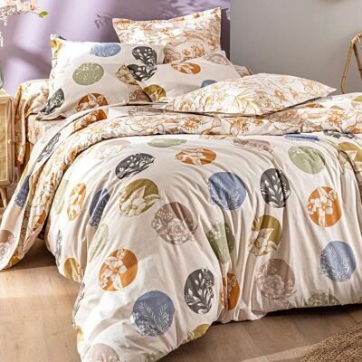 Becquet Drap housse coton écru floral camel - DOTTY 90 x 190 cm unisex - Publicité Becquet Drap housse coton écru floral camel - DOTTY 90 x 190 cm unisex - Publicité