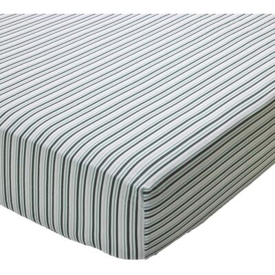 Becquet Drap-housse en coton blanc à rayures - PAVANER 140 x 190 cm unisex - Publicité Becquet Drap-housse en coton blanc à rayures - PAVANER 140 x 190 cm unisex - Publicité