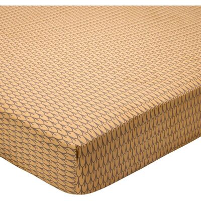Becquet Drap housse coton jaune ocre géométrique noir - SIDO 90 x 190 cm unisex - Publicité Becquet Drap housse coton jaune ocre géométrique noir - SIDO 90 x 190 cm unisex - Publicité
