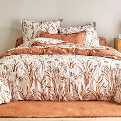 Becquet Housse de couette percale de coton terracotta réversible motif végétal - Collection SOUFFLE DE PAILLE 200 x 200 cm unisex - Publicité Becquet Housse de couette percale de coton terracotta réversible motif végétal - Collection SOUFFLE DE PAILLE 200 x 200 cm unisex - Publicité
