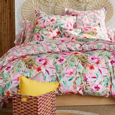Becquet Drap housse en coton VIBRANTE motif fleurs exotiques multicolore 90 x 190 cm unisex - Publicité Becquet Drap housse en coton VIBRANTE motif fleurs exotiques multicolore 90 x 190 cm unisex - Publicité