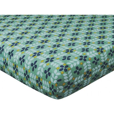 Becquet Drap-housse en coton vert - ZENGA 160 x 200 cm unisex - Publicité Becquet Drap-housse en coton vert - ZENGA 160 x 200 cm unisex - Publicité