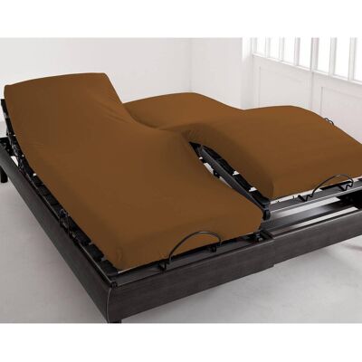 Becquet Drap-housse tête et pieds relevables en jersey marron 180 x 200 cm unisex - Publicité Becquet Drap-housse tête et pieds relevables en jersey marron 180 x 200 cm unisex - Publicité
