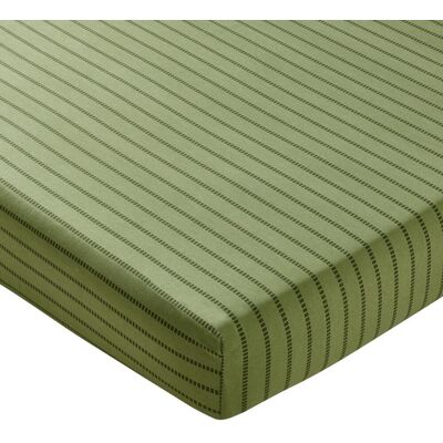 Becquet Drap housse coton vert kaki à rayures - BAXLEY 140 x 190 cm unisex - Publicité Becquet Drap housse coton vert kaki à rayures - BAXLEY 140 x 190 cm unisex - Publicité