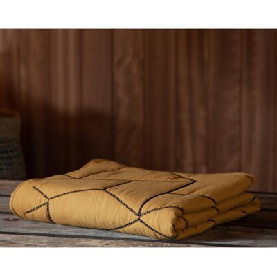 Becquet Jeté de lit en microfibre CALISSON jaune moutarde 230 x 250 cm unisex - Publicité Becquet Jeté de lit en microfibre CALISSON jaune moutarde 230 x 250 cm unisex - Publicité