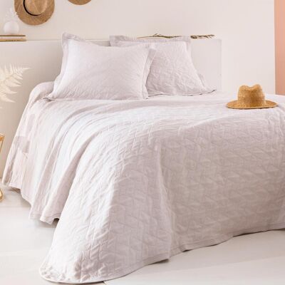 Becquet Jeté de lit réversible CURVES blanc en coton 180 x 250 cm unisex - Publicité Becquet Jeté de lit réversible CURVES blanc en coton 180 x 250 cm unisex - Publicité