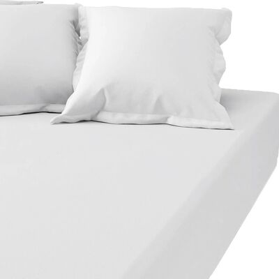 3S. x Tertio Drap-housse grand bonnet XL percale de coton - Blanc 90 x 190 cm unisex - Publicité 3S. x Tertio Drap-housse grand bonnet XL percale de coton - Blanc 90 x 190 cm unisex - Publicité