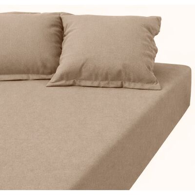 3S. x Tertio Drap-housse grand bonnet coton - Beige - Rosé 180 x 200 cm unisex - Publicité 3S. x Tertio Drap-housse grand bonnet coton - Beige - Rosé 180 x 200 cm unisex - Publicité