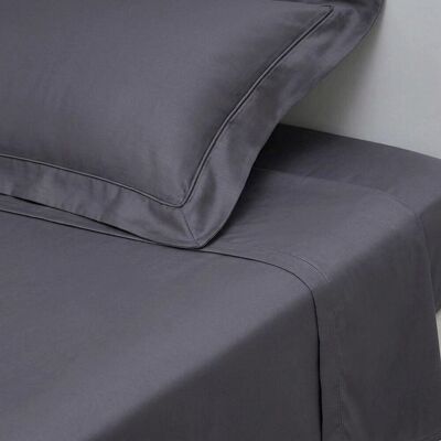 3S. x Tertio Drap plat uni Satin de coton - Gris - Anthracite 240 x 300 cm unisex - Publicité 3S. x Tertio Drap plat uni Satin de coton - Gris - Anthracite 240 x 300 cm unisex - Publicité
